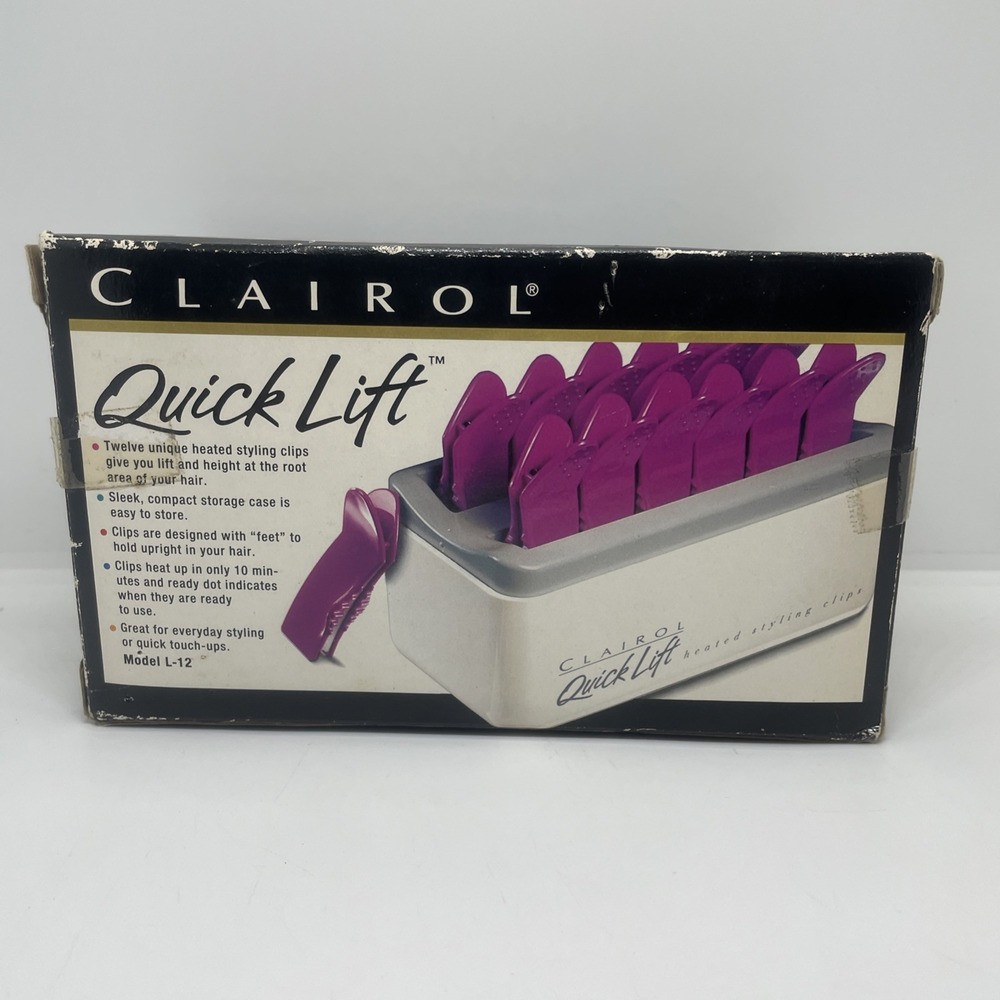 NIB/Open Box Vintage‎ Clairol Quick Lift Heated Styling Clips Model L-12 90s
